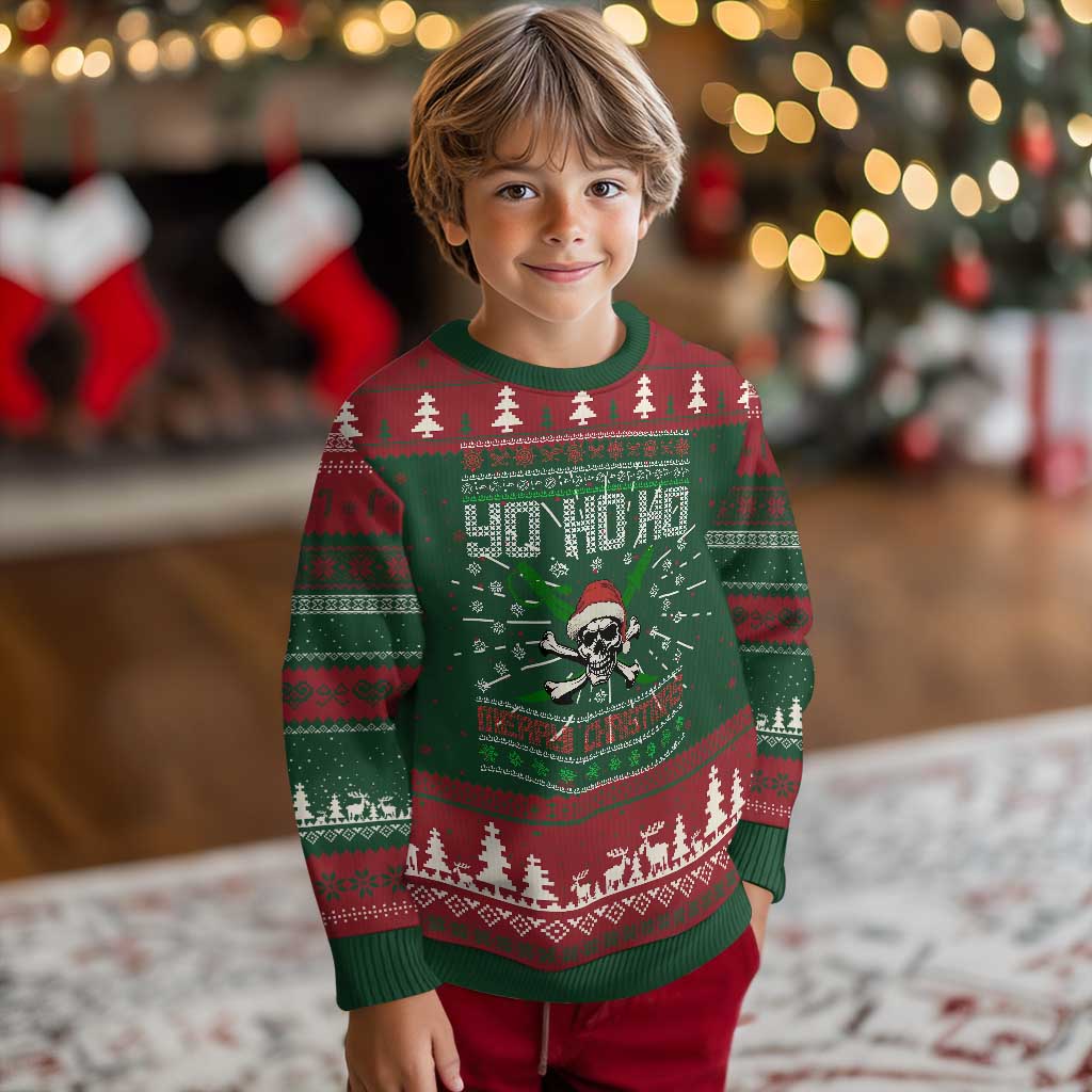 Funny Xmas Pirate Santa Ugly Christmas Sweater Yo Ho Ho Merry Christmas Skull Santa Hat TS11 Christmas Print Your Wear