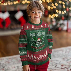 Funny Xmas Pirate Santa Ugly Christmas Sweater Yo Ho Ho Merry Christmas Skull Santa Hat TS11 Christmas Print Your Wear