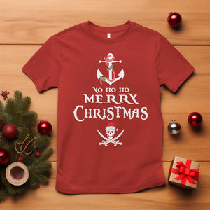 Funny Christmas Pirate T Shirt Yo Ho Ho Merry Christmas Anchor Santa Skull TS11 Red Print Your Wear