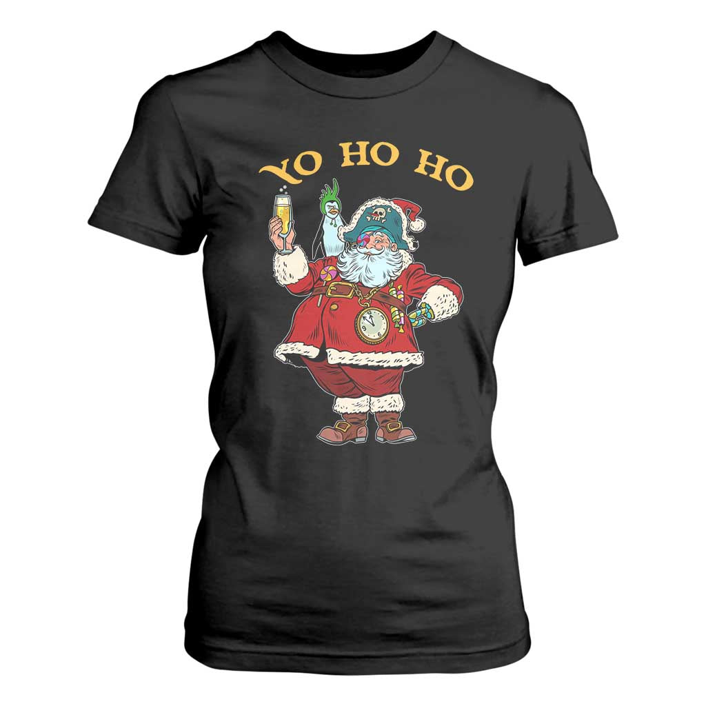 Funny Christmas Pirate Santa T Shirt For Women Yo Ho Ho Holiday Xmas Pirate TS11 Black Print Your Wear