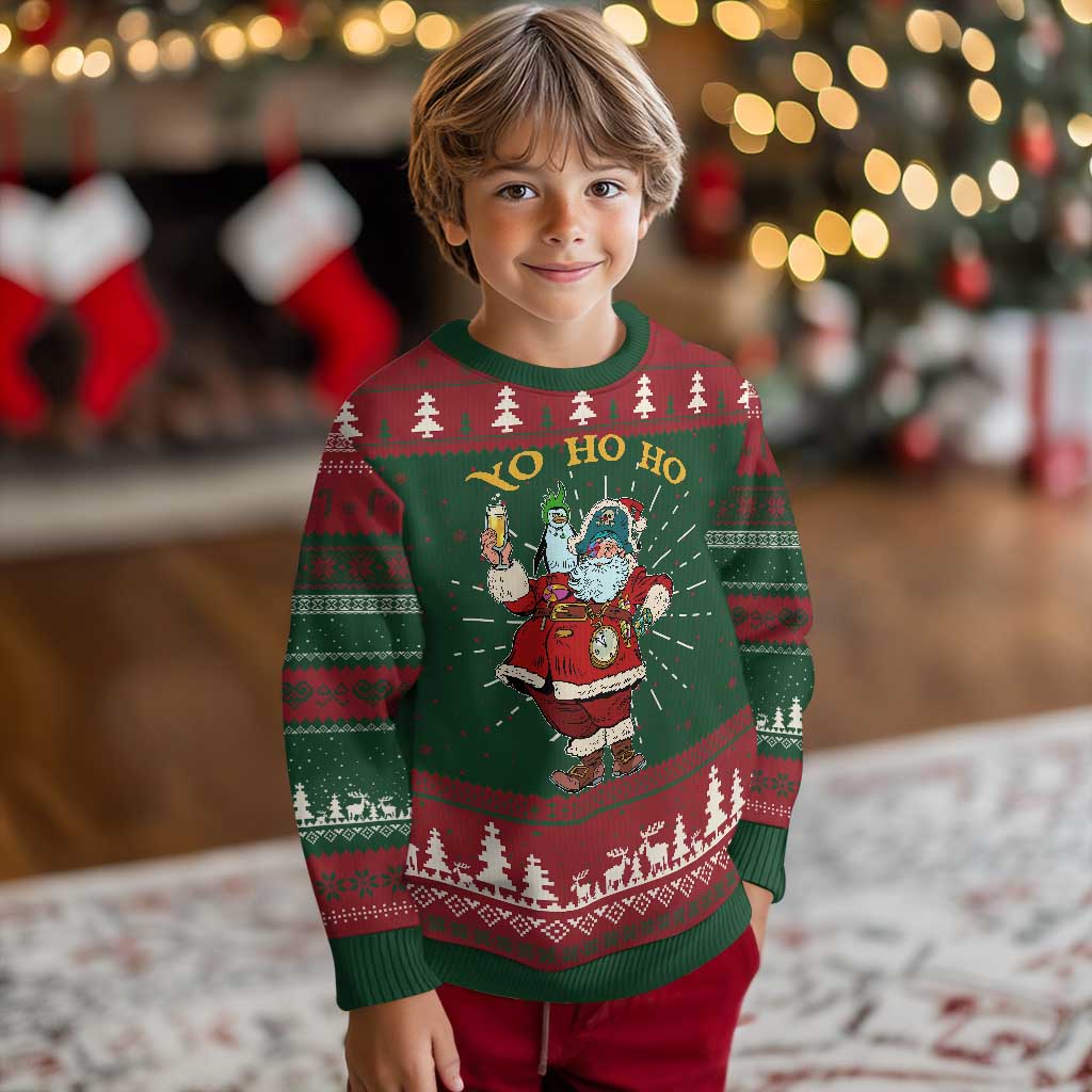 Funny Xmas Pirate Santa Ugly Christmas Sweater Yo Ho Ho Holiday Xmas Pirate TS11 Christmas Print Your Wear