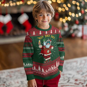 Funny Xmas Pirate Santa Ugly Christmas Sweater Yo Ho Ho Holiday Xmas Pirate TS11 Christmas Print Your Wear