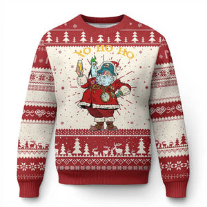 Funny Xmas Pirate Santa Ugly Christmas Sweater Yo Ho Ho Holiday Xmas Pirate TS11 Red Print Your Wear