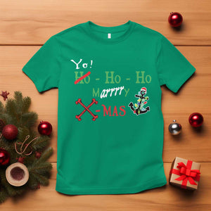 Funny Christmas Pirate T Shirt Yo Ho Ho Marrrrry X-Mas Anchor Santa Hat TS11 Irish Green Print Your Wear