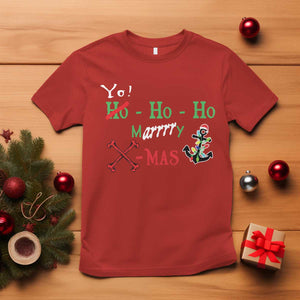 Funny Christmas Pirate T Shirt Yo Ho Ho Marrrrry X-Mas Anchor Santa Hat TS11 Red Print Your Wear