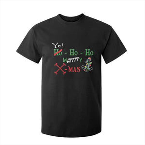 Funny Christmas Pirate T Shirt For Kid Yo Ho Ho Marrrrry X-Mas Anchor Santa Hat TS11 Black Print Your Wear
