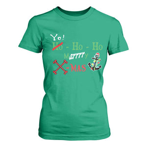 Funny Christmas Pirate T Shirt For Women Yo Ho Ho Marrrrry X-Mas Anchor Santa Hat TS11 Irish Green Print Your Wear
