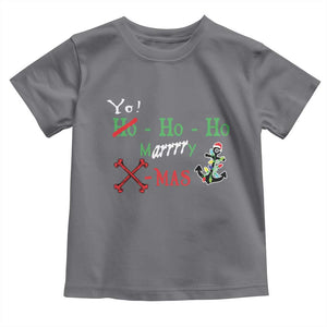 Funny Christmas Pirate Toddler T Shirt Yo Ho Ho Marrrrry X-Mas Anchor Santa Hat TS11 Charcoal Print Your Wear