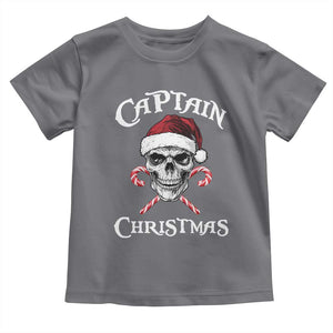 Funny Xmas Pirate Santa Toddler T Shirt Captain Christmas Skull Candy Canes TS11 Charcoal Print Your Wear