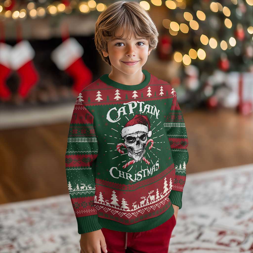 Funny Xmas Pirate Santa Ugly Christmas Sweater Captain Xmas Skull Candy Canes TS11 Christmas Print Your Wear