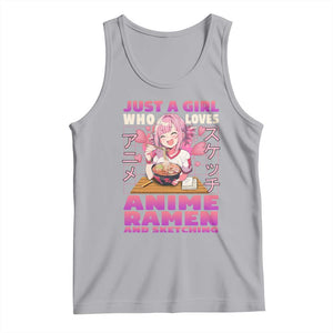 Funny Just A Girl Who Loves Anime Ramen And Sketching Tank Top Otaku Japanese Kawaii Anime Girl TS11 Athletic Heather Print Your Wear