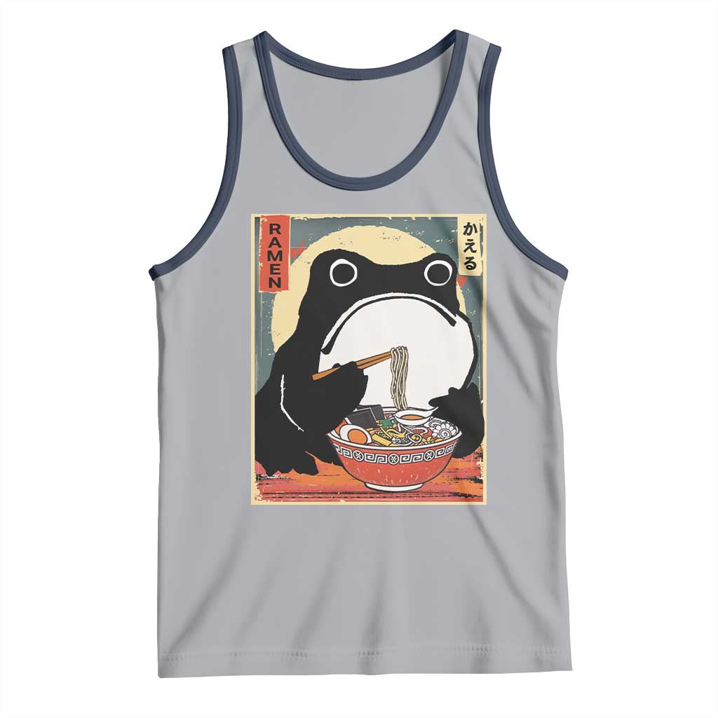 Funny Frog Ramen Japanese Kawaii Anime Tank Top TS11 Athletic Heather Navy Print Your Wear