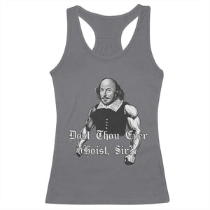 Funny Dost Thou Even Hoist Sir Gym Racerback Tank Top TS11 Charcoal Print Your Wear