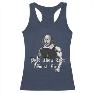 Funny Dost Thou Even Hoist Sir Gym Racerback Tank Top TS11 Navy Print Your Wear