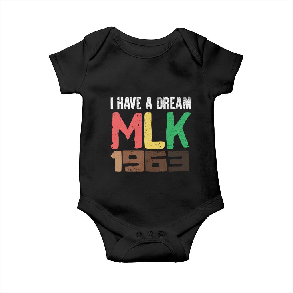 I Have A Dream Martin Luther King Baby Onesie MLK Day 1963 Speech TS11 Black Print Your Wear