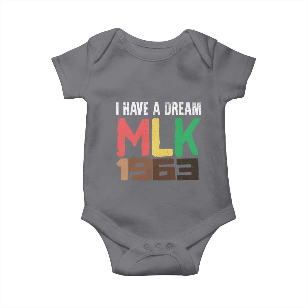 I Have A Dream Martin Luther King Baby Onesie MLK Day 1963 Speech TS11 Charcoal Print Your Wear