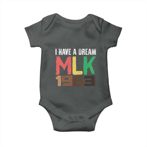 I Have A Dream Martin Luther King Baby Onesie MLK Day 1963 Speech TS11 Dark Heather Print Your Wear