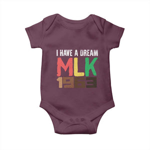I Have A Dream Martin Luther King Baby Onesie MLK Day 1963 Speech TS11 Maroon Print Your Wear
