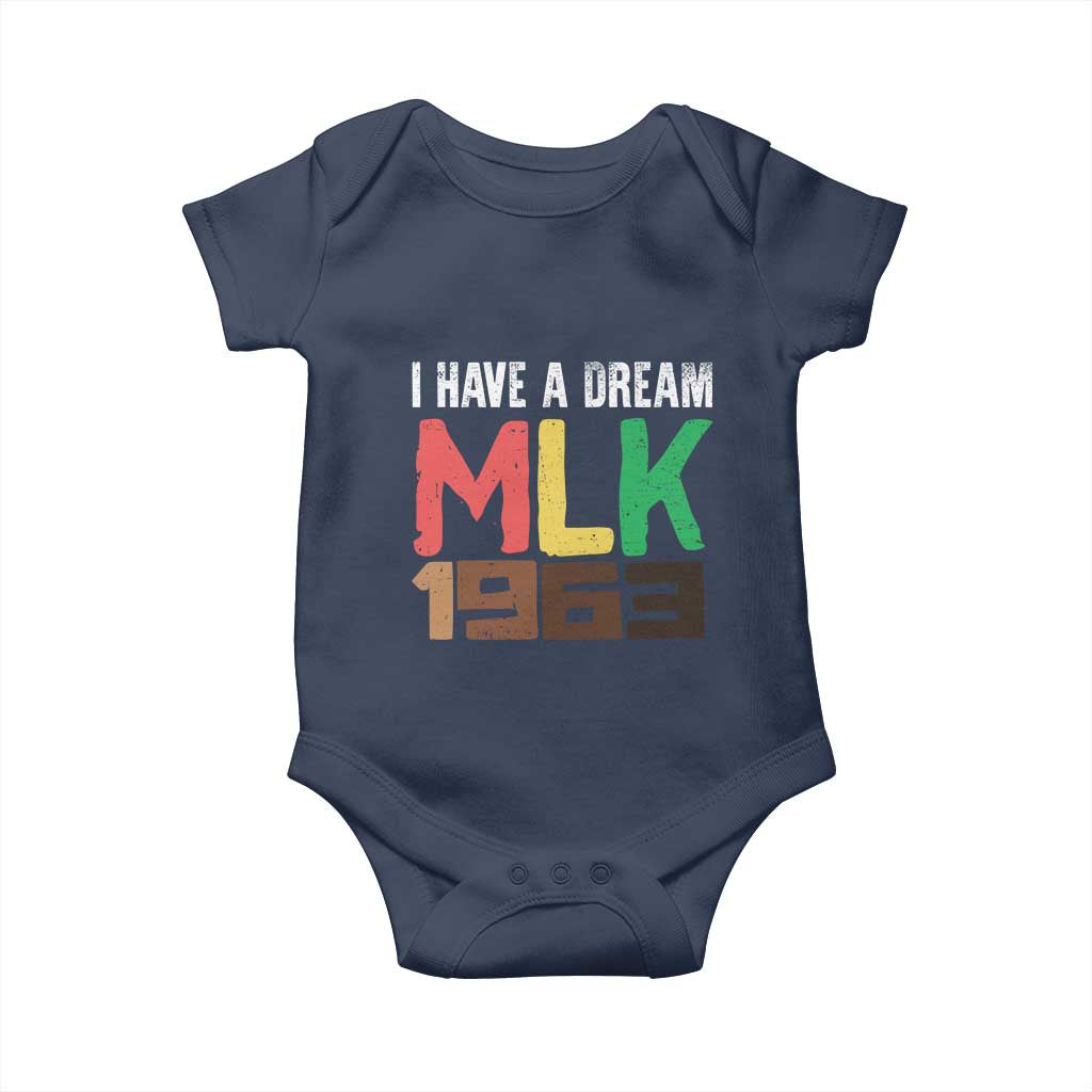 I Have A Dream Martin Luther King Baby Onesie MLK Day 1963 Speech TS11 Navy Print Your Wear