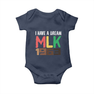 I Have A Dream Martin Luther King Baby Onesie MLK Day 1963 Speech TS11 Navy Print Your Wear