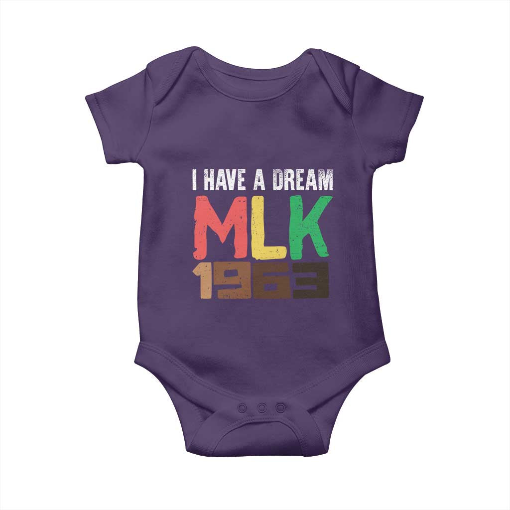 I Have A Dream Martin Luther King Baby Onesie MLK Day 1963 Speech TS11 Purple Print Your Wear