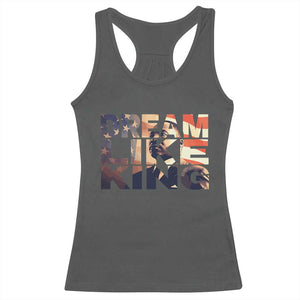Dream Like King Dr. Martin Luther King Racerback Tank Top MLK Day Vintage American Flag TS11 Dark Heather Print Your Wear