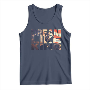 Dream Like King Dr. Martin Luther King Tank Top MLK Day Vintage American Flag TS11 Navy Print Your Wear