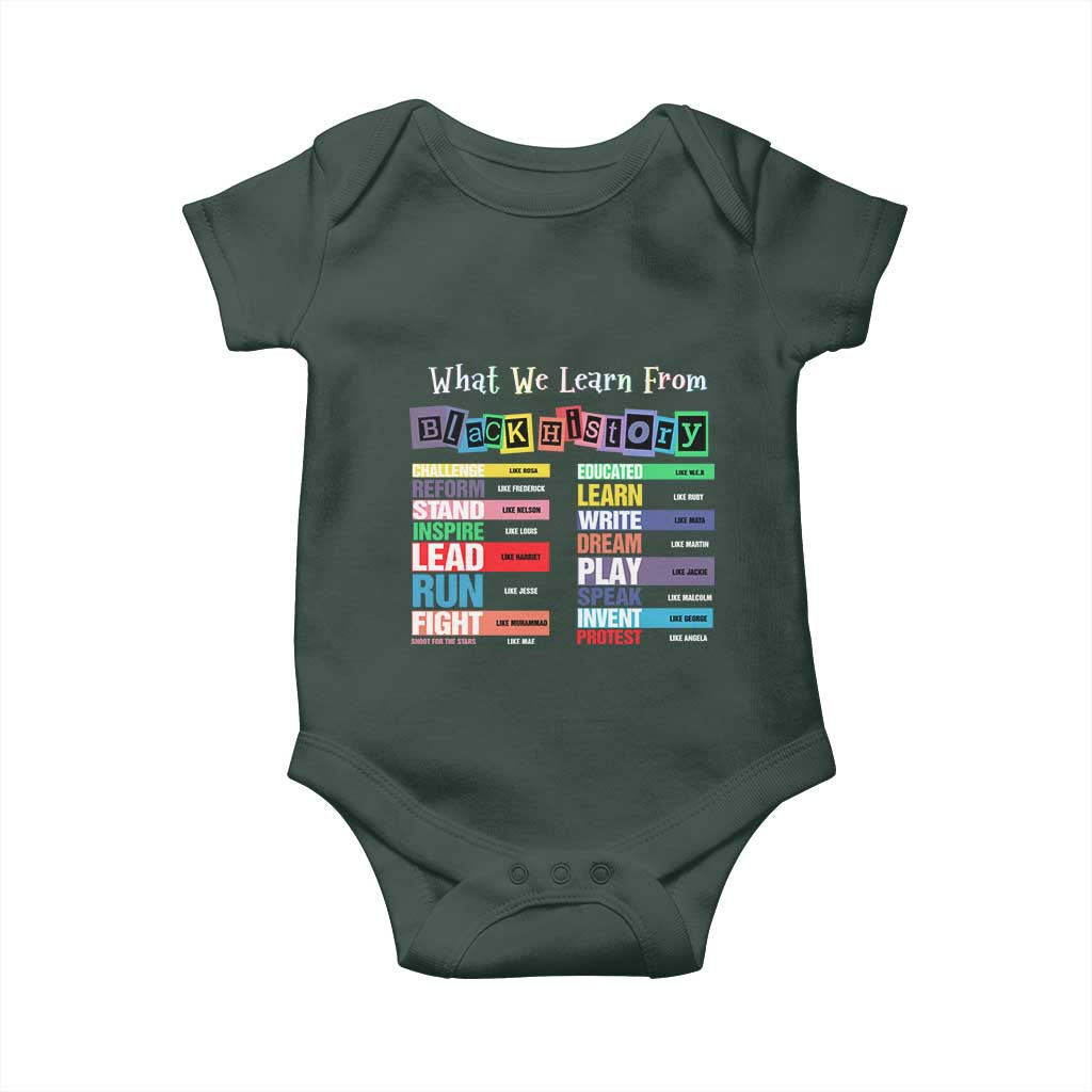What We Learn From Black History Baby Onesie African American Pride TS11 Print Your Wear