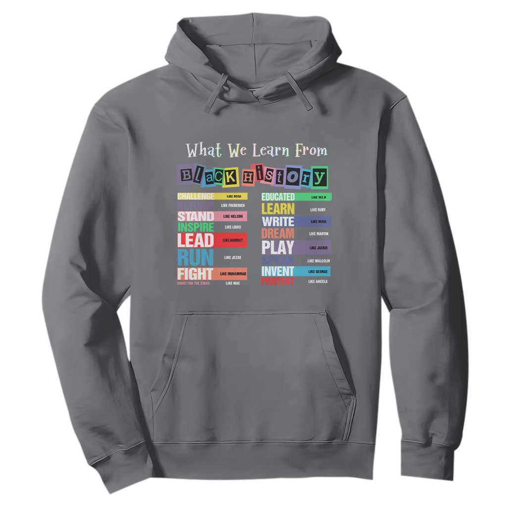 What We Learn From Black History Hoodie African American Pride TS11 Charcoal Print Your Wear