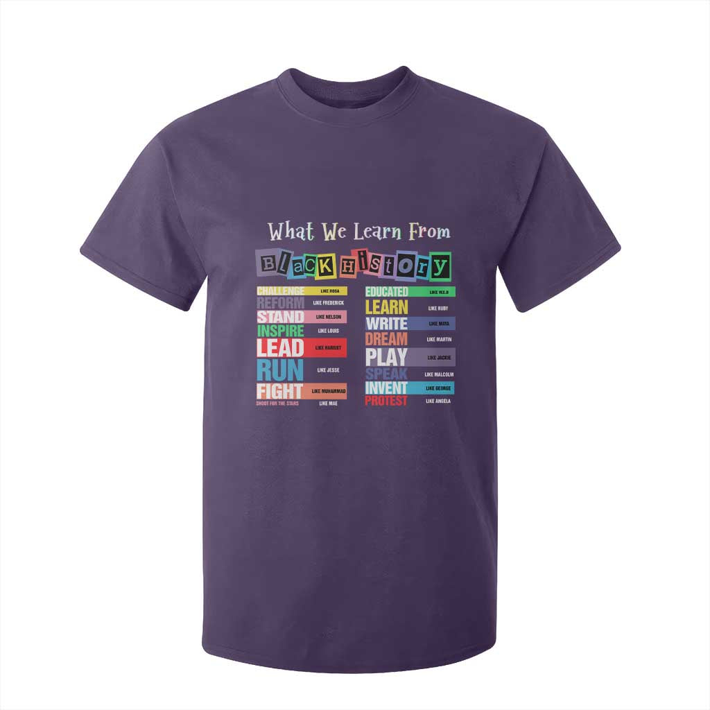 What We Learn From Black History T Shirt For Kid African American Pride TS11 Purple Print Your Wear