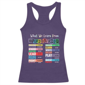 What We Learn From Black History Racerback Tank Top African American Pride TS11 Purple Print Your Wear