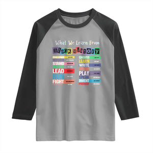What We Learn From Black History Raglan Shirt African American Pride TS11 Sport Gray Black Print Your Wear