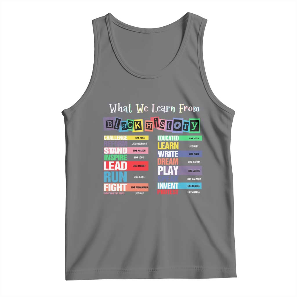 What We Learn From Black History Tank Top African American Pride TS11 Black Heather Print Your Wear