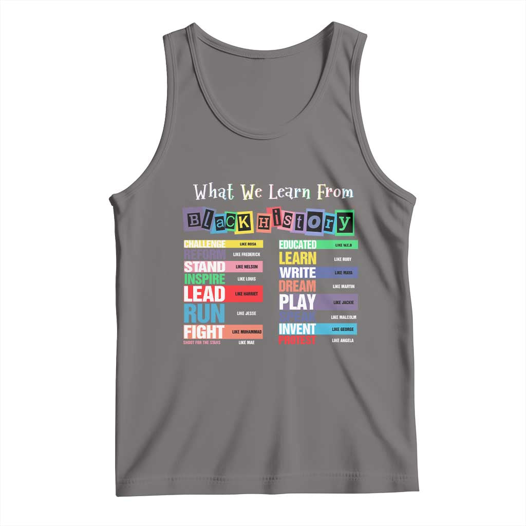 What We Learn From Black History Tank Top African American Pride TS11 Deep Heather Print Your Wear