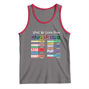 What We Learn From Black History Tank Top African American Pride TS11 Deep Heather Red Print Your Wear