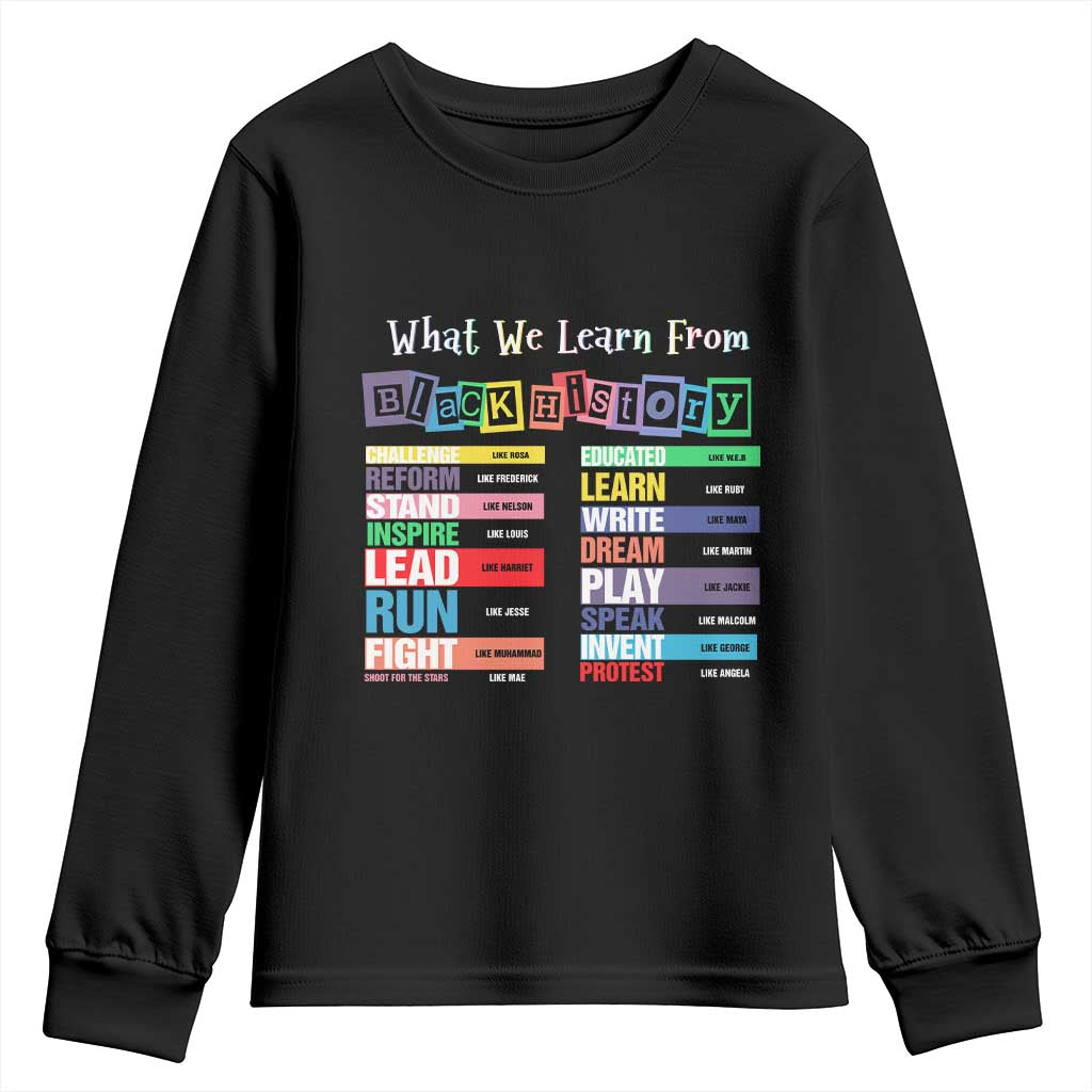 What We Learn From Black History Youth Sweatshirt African American Pride TS11 Black Print Your Wear