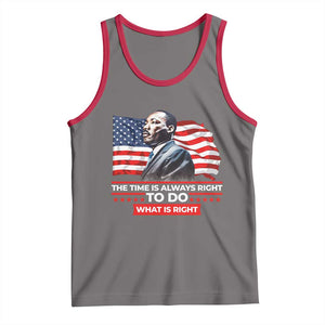 MLK Day The Time Is Always Right To Do What Is Right Tank Top Martin Luther King American Flag Black History Month TS11 Deep Heather Red Print Your Wear