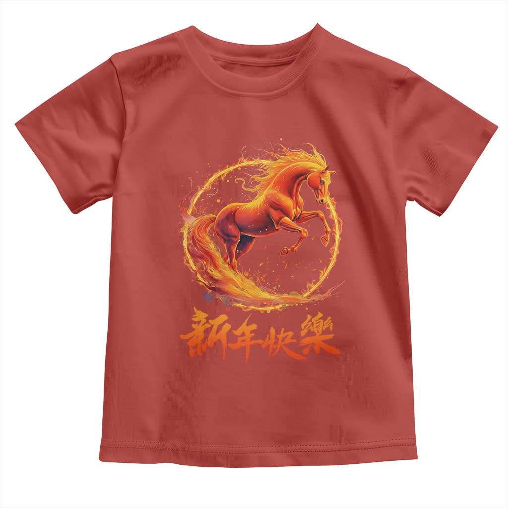 Year of The Fire Horse 2026 Toddler T Shirt Chinese Zodiac Lunar New Year TS11 Red Print Your Wear