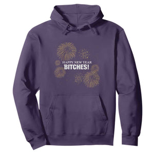 Funny Happy New Year Bitches Hoodie NYE Party Fireworks TS11 Purple Print Your Wear