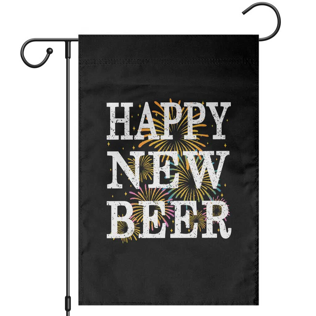 Funny Happy New Beer New Year Garden Flag NYE Party Beer Lover Firework TS11 Black Print Your Wear