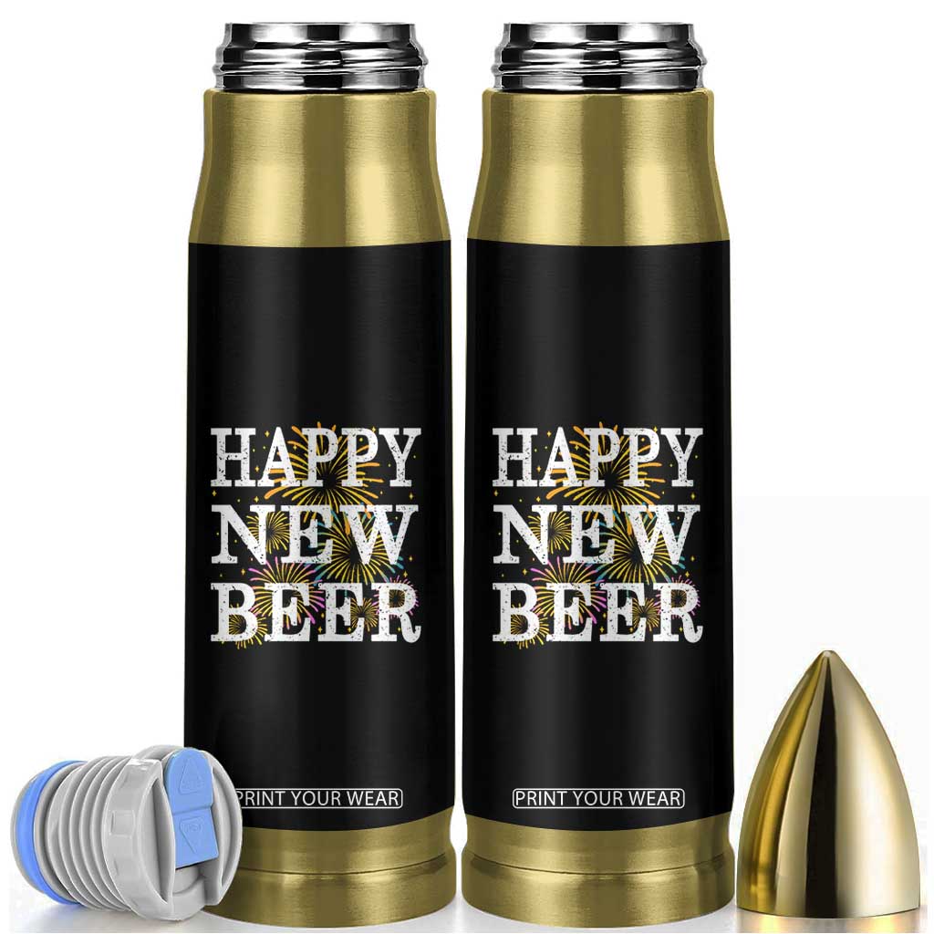 Funny Happy New Beer New Year Bullet Tumbler NYE Party Beer Lover Firework TS11 Black Print Your Wear