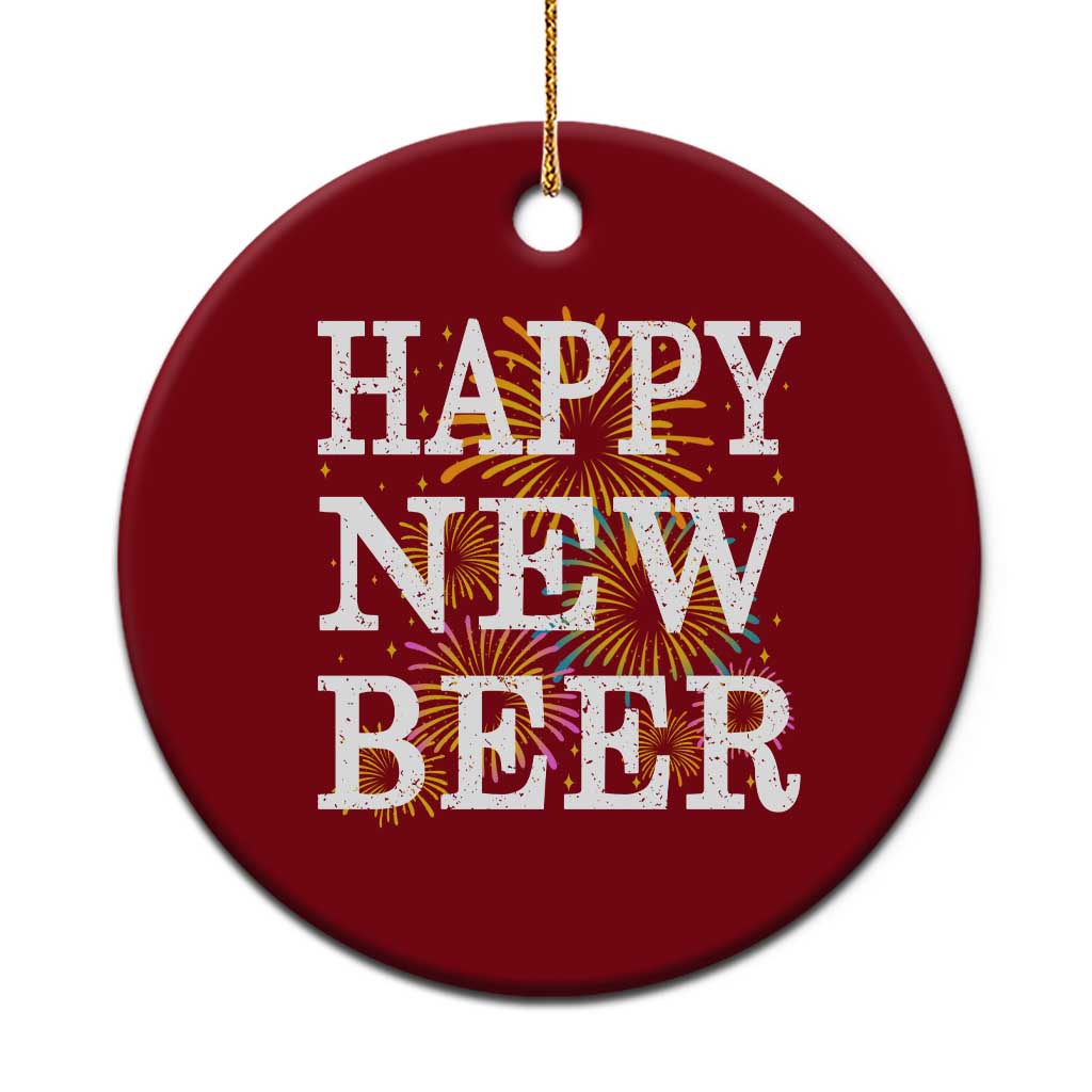 Funny Happy New Beer New Year Ceramic Ornament NYE Party Beer Lover Firework TS11 1pc Red Print Your Wear