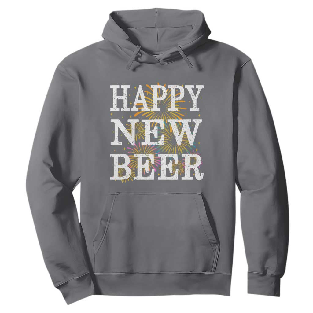 Funny Happy New Beer New Year Hoodie NYE Party Beer Lover Firework TS11 Charcoal Print Your Wear