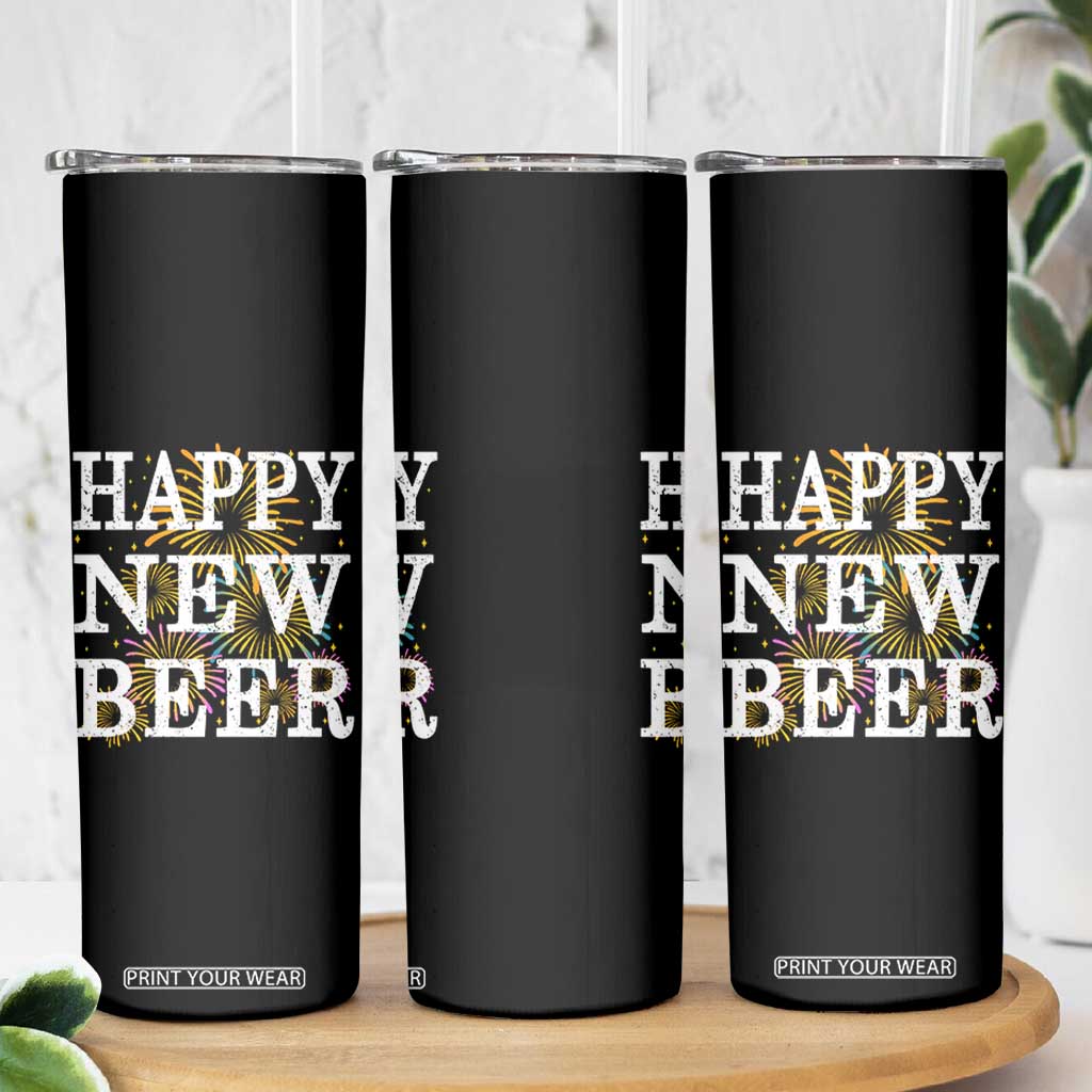 Funny Happy New Beer New Year Skinny Tumbler NYE Party Beer Lover Firework TS11 Print Your Wear