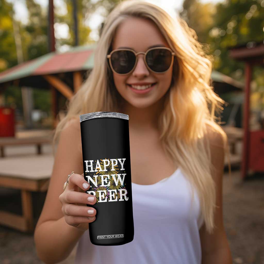Funny Happy New Beer New Year Skinny Tumbler NYE Party Beer Lover Firework TS11 Print Your Wear