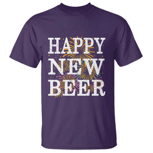 Funny Happy New Beer New Year T Shirt NYE Party Beer Lover Firework TS11 Purple Print Your Wear