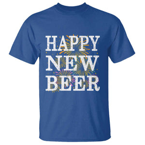 Funny Happy New Beer New Year T Shirt NYE Party Beer Lover Firework TS11 Royal Blue Print Your Wear