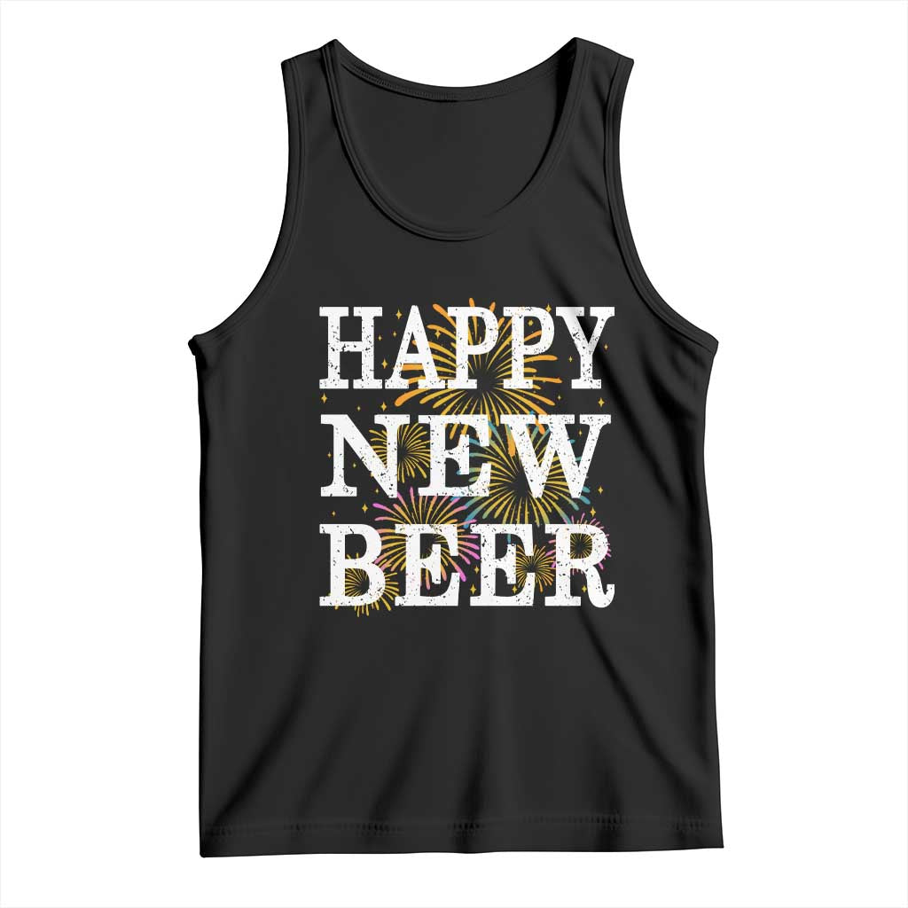 Funny Happy New Beer New Year Tank Top NYE Party Beer Lover Firework TS11 Black Print Your Wear