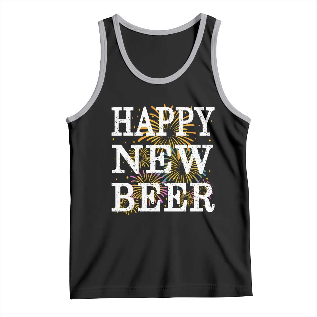 Funny Happy New Beer New Year Tank Top NYE Party Beer Lover Firework TS11 Black Athletic Heather Print Your Wear