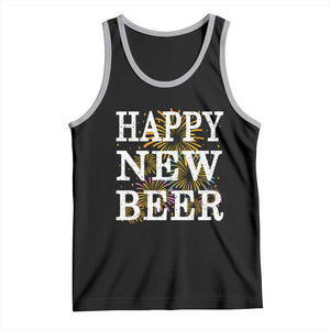 Funny Happy New Beer New Year Tank Top NYE Party Beer Lover Firework TS11 Black Athletic Heather Print Your Wear